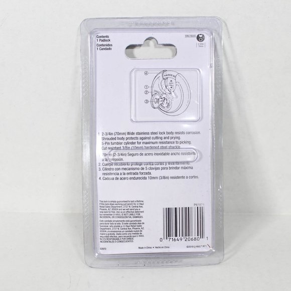 Uhaul Storage & Organization Nwt Uhaul Brand Key Padlock Silver